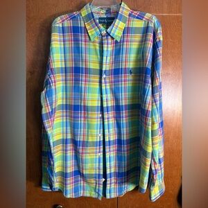 Ralph Lauren Blue and Yellow Plaid Shirt
